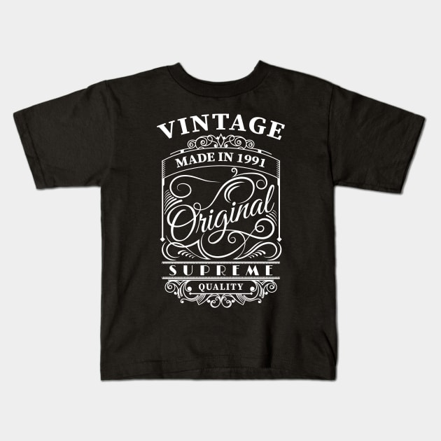 Vintage made in 1991 Kids T-Shirt by captainmood